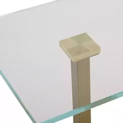 Online Kirklands Home Square Glass and Marble Accent Table White