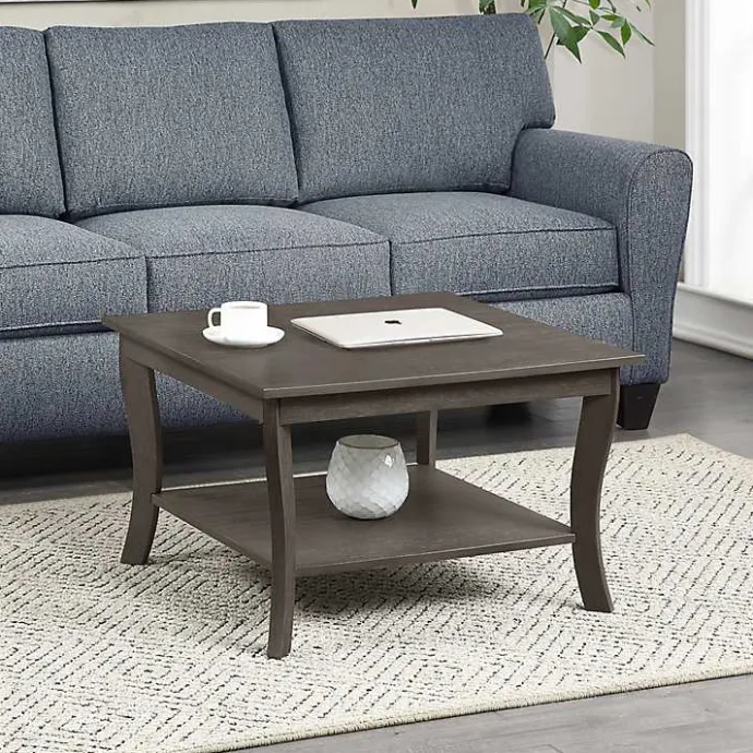 Discount Kirklands Home Square wash Curved Legs Coffee Table Gray