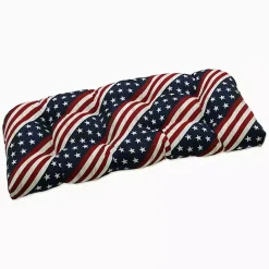 New Kirklands Home Stars & Stripes Tufted Outdoor Bench Cushion