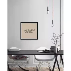 Clearance Kirklands Home Start with Coffee Framed Wall Plaque