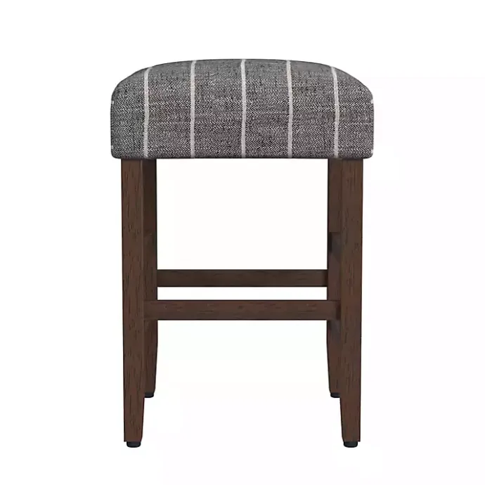 Online Kirklands Home Steel Blue and White Striped Backless Stool