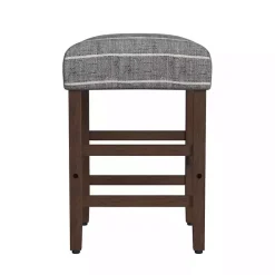 Online Kirklands Home Steel Blue and White Striped Backless Stool