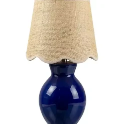 Discount Kirklands Home Stella Mini Table Lamp with Woven Shade Blue
