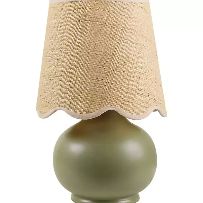 New Kirklands Home Stella Diminuta Table Lamp with Woven Shade Green