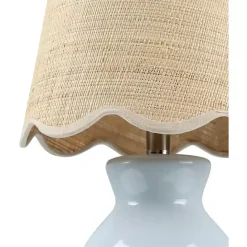New Kirklands Home Stella Light Mini Table Lamp with Woven Shade Blue