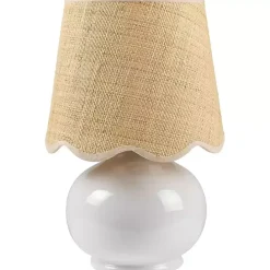 New Kirklands Home Stella Diminuta Table Lamp with Woven Shade White
