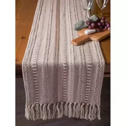 Clearance Kirklands Home Stone Braided Stripe Table Runner, 108 in. Brown