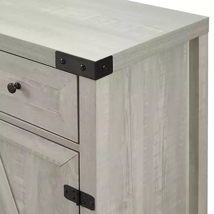 Kirklands Home Stone Rustic Barndoor Cabinet Gray