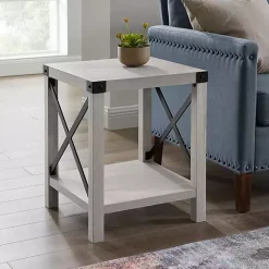 Hot Kirklands Home Stone Rustic Wood Accent Table Gray
