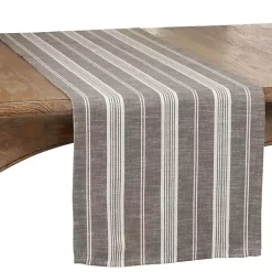 Online Kirklands Home Stone Gray Thin Striped Table Runner
