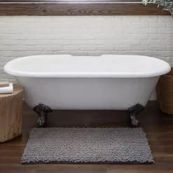 Clearance Kirklands Home Stone Lofty Pile Chenille Bath Mat, 34 in. Gray