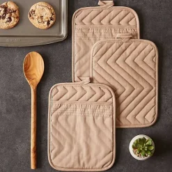 Online Kirklands Home Stone Quilted 3-pc. Potholder Set Brown