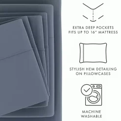 Clearance Kirklands Home Stone Ultra Soft 4-pc. Twin XL Sheet Set Gray