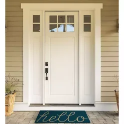 Kirklands Home Storm Hello Doormat Blue
