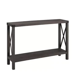 Outlet Kirklands Home Stormy Gray X Side Frame Console Table