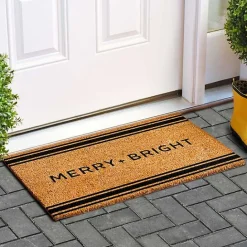Hot Kirklands Home Striped Merry + Bright Coir Doormat