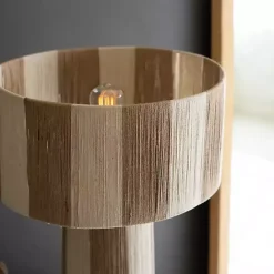 Best Kirklands Home Striped Natural Jute Table Lamp Brown