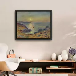 Discount Kirklands Home Sunset in Douarnenez Framed Canvas Art Print