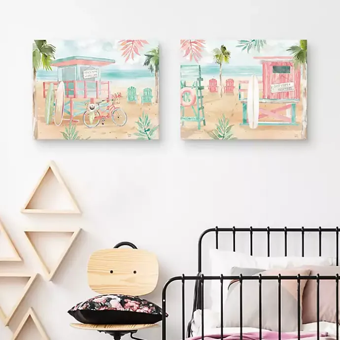 Discount Kirklands Home Surfs Up Canvas Art Prints, Set 2
