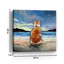 Clearance Kirklands Home Tabby Cat Beach Days Canvas Art Print