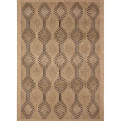 New Kirklands Home Tan & Black Diamonds Indoor/Outdoor Area Rug, 5x7