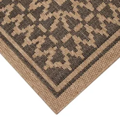 New Kirklands Home Tan & Black Zig Zag Indoor/Outdoor Area Rug, 5x7