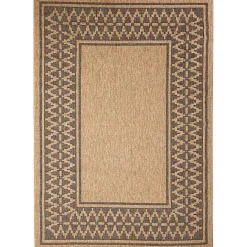Kirklands Home Tan & Black Zig Zag Indoor/Outdoor Area Rug, 7x9