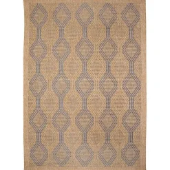 Kirklands Home Tan & Navy Diamonds Indoor/Outdoor Area Rug, 5x7