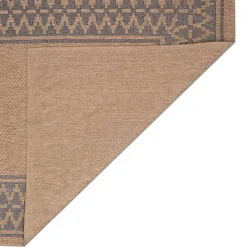 New Kirklands Home Tan & Navy Zig Zag Indoor/Outdoor Area Rug, 5x7