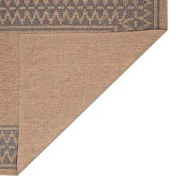 Clearance Kirklands Home Tan & Navy Zig Zag Indoor/Outdoor Area Rug, 7x9