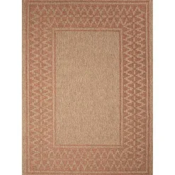 Discount Kirklands Home Tan & Orange Zig Zag Indoor/Outdoor Area Rug, 5x7