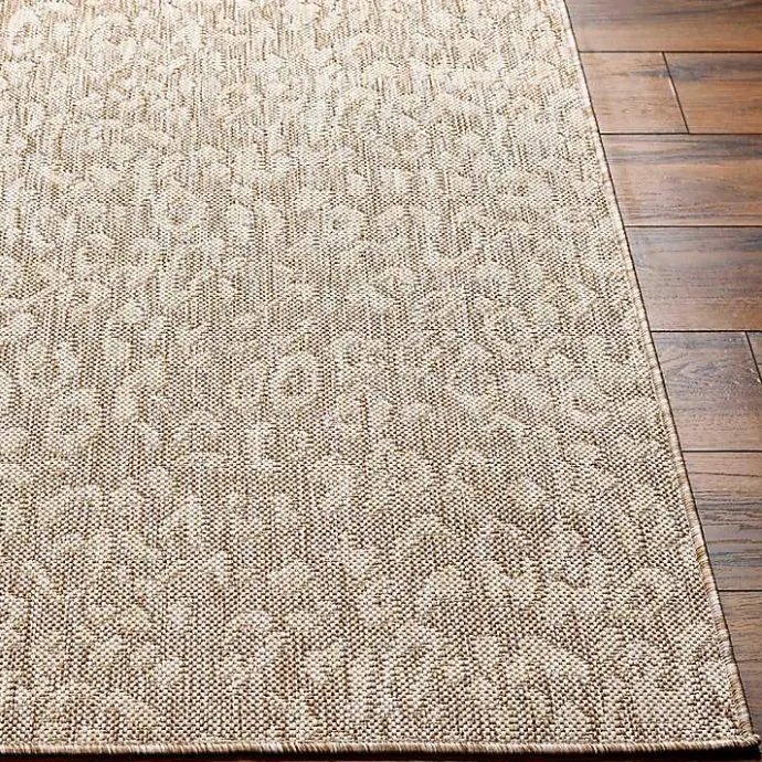 New Kirklands Home Tan Amur Outdoor Rug, 6x9