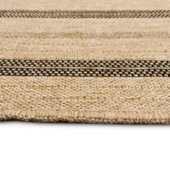 New Kirklands Home Tan and Black Framed Indoor/Outdoor Area Rug, 7X9