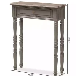 Hot Kirklands Home Tan and Gray Ornate Ball Turned Console Table