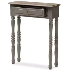 Hot Kirklands Home Tan and Gray Ornate Ball Turned Console Table
