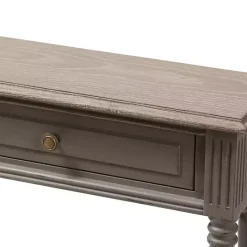Hot Kirklands Home Tan and Gray Ornate Ball Turned Console Table
