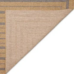 Outlet Kirklands Home Tan and Navy Framed Indoor/Outdoor Area Rug, 7x9