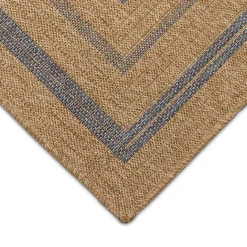 Outlet Kirklands Home Tan and Navy Framed Indoor/Outdoor Area Rug, 7x9