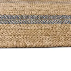 Outlet Kirklands Home Tan and Navy Framed Indoor/Outdoor Area Rug, 7x9