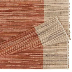 Best Kirklands Home Tan and Orange Shimmer Banded Table Runner