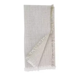 Outlet Kirklands Home Tan and White Two-Tone Fringe Napkins, Set of 4