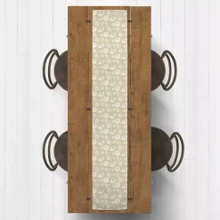 Discount Kirklands Home Tan and White Wildflower Table Runner, 72 in.