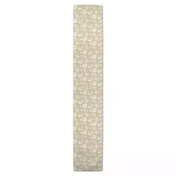 Discount Kirklands Home Tan and White Wildflower Table Runner, 72 in.