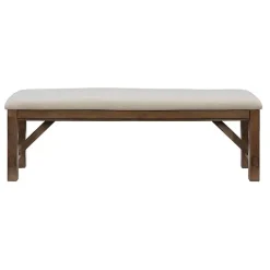 Clearance Kirklands Home Basketweave Upholstered Wood Bench Tan