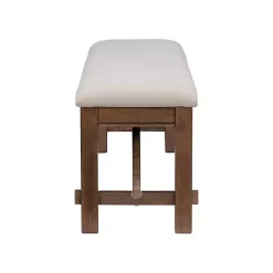 Clearance Kirklands Home Basketweave Upholstered Wood Bench Tan