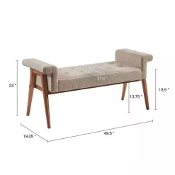 Best Kirklands Home Button Tufted Wood Bench Tan