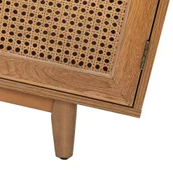 Online Kirklands Home Cane Wood Storage Media Cabinet Tan