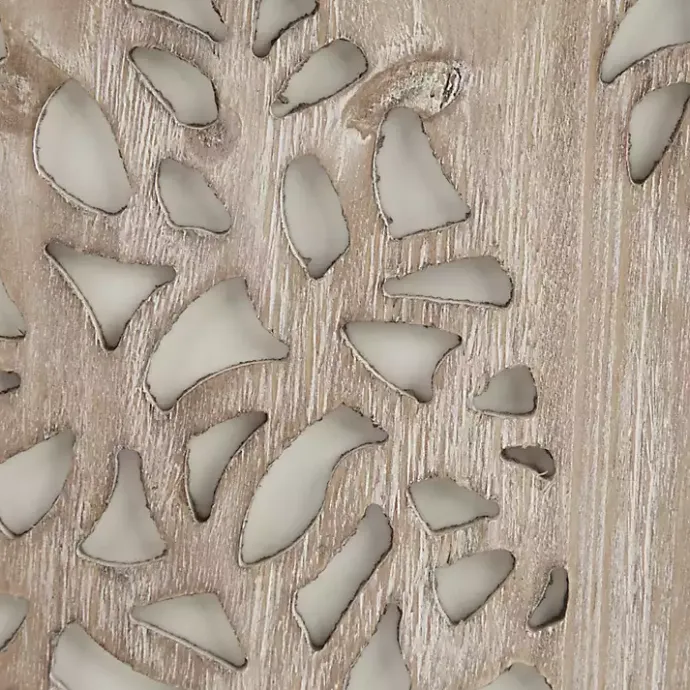 Best Kirklands Home Carved Wood Laurel Branches Panel Wall Plaque Tan