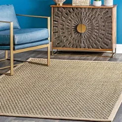 Online Kirklands Home Checker Weave Seagrass Area Rug, 5x8 Tan