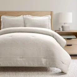 Best Kirklands Home Clipped Stripe 3-pc. Cali King Comforter Set Tan